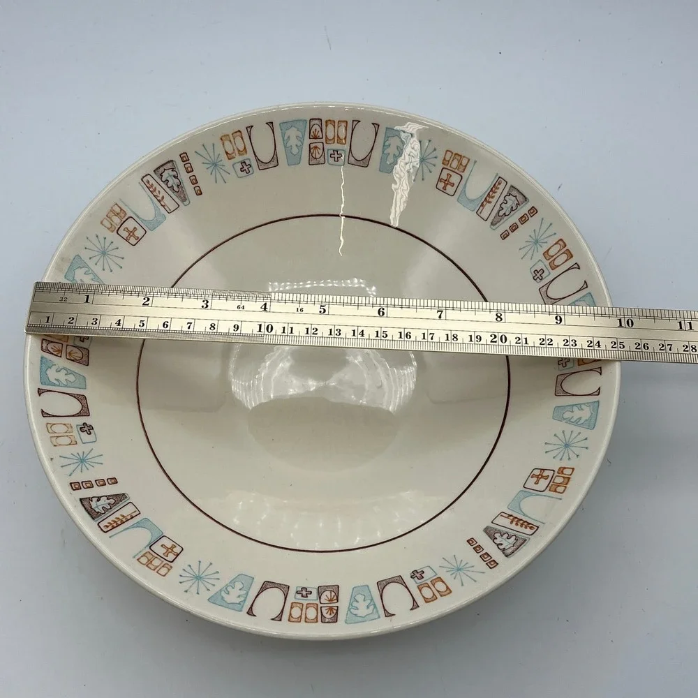 Taylor Smith? Vtg Atomic Era Serving Bowl Mid Century Modern‎ Design 9.75 Inch
